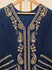 3 Piece - Pure Cotton Net Embroidered Suit S109522