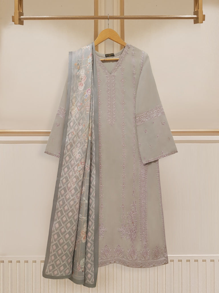 3 Piece - Embroidered Twill Viscose Suit S108349