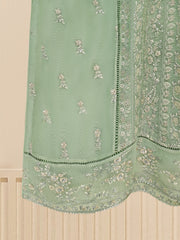 3 Piece - Pure Cotton Net Embroidered Suit S109388