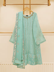 3 Piece - Embroidered Chiffon Suit S109414