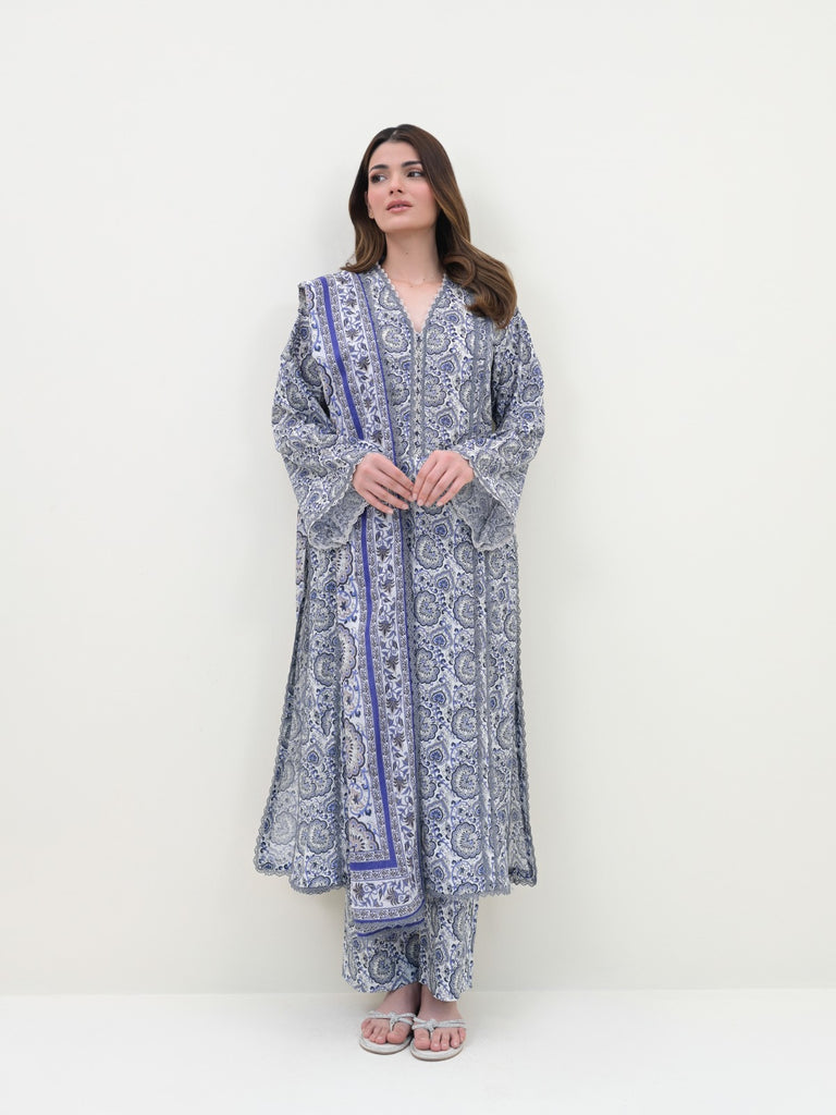 (Unstitched) 3 Piece - Printed Cambric Suit S108306