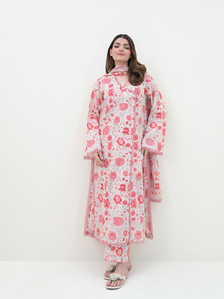 (Unstitched) 3 Piece - Printed Cambric Suit S108308