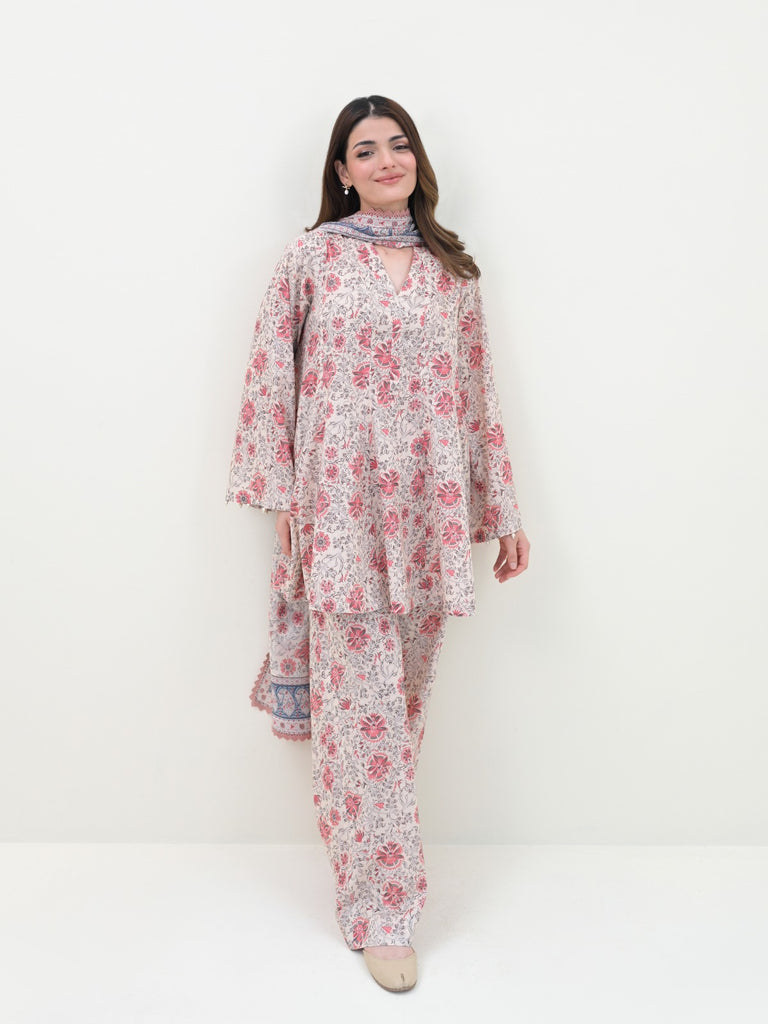(Unstitched) 3 Piece - Printed Cambric Suit S108323