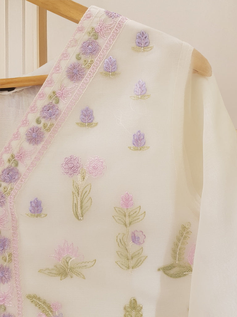 TWO PIECE PURE ORGANZA EMBROIDERED SHIRT WITH DUPATTA S107266