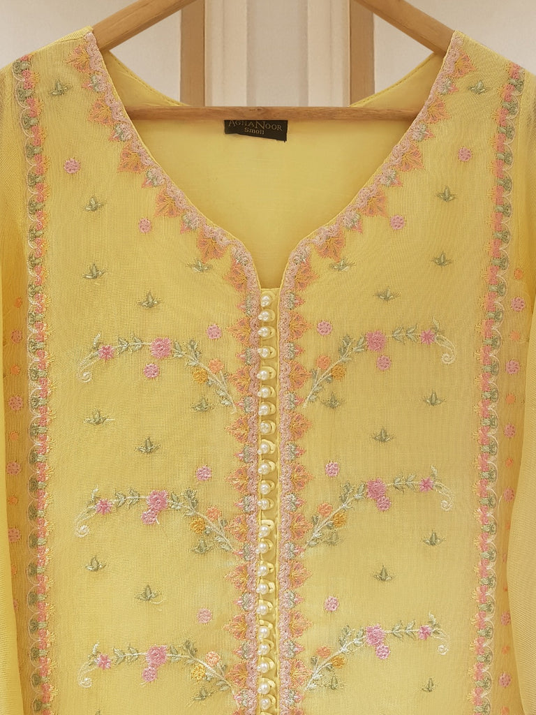 PURE COTTON NET EMBROIDERED SHIRT S107426