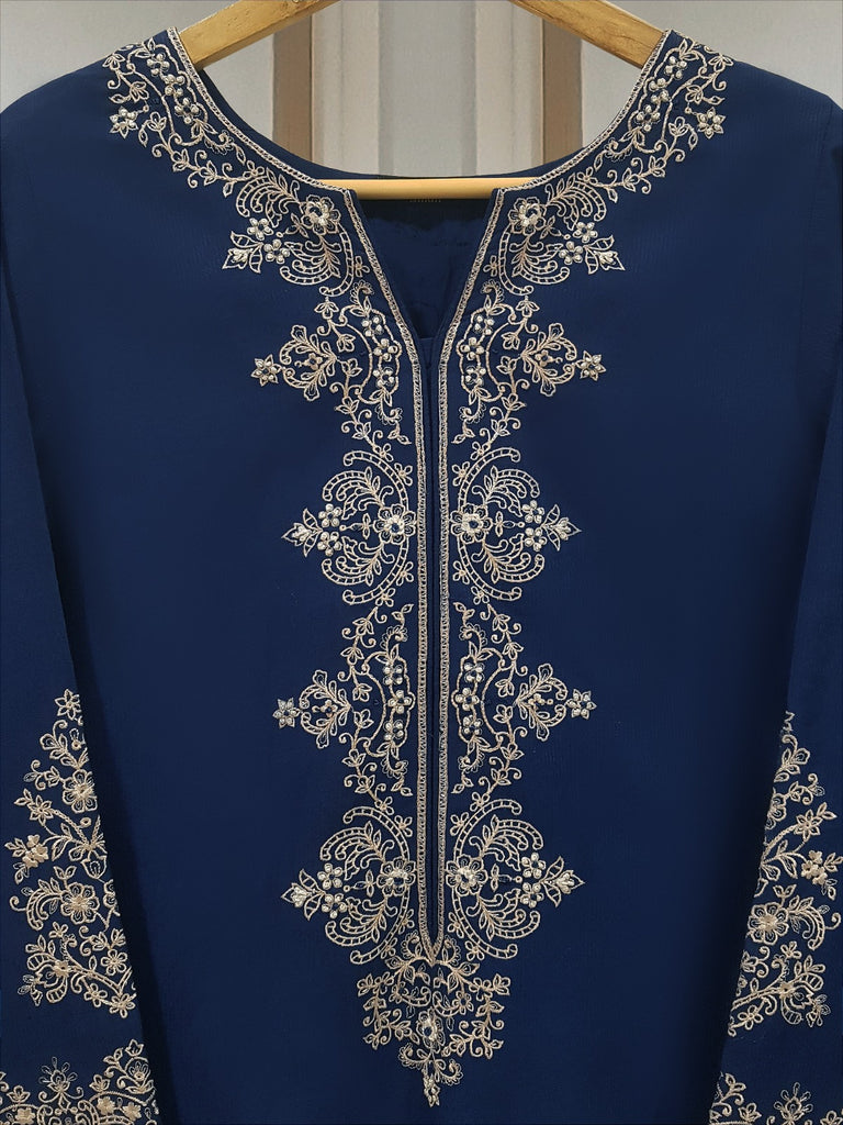 TWO PIECE FINE JACQUARD LAWN EMBROIDERED SHIRT WITH CHIFFON DUPATTA S107733