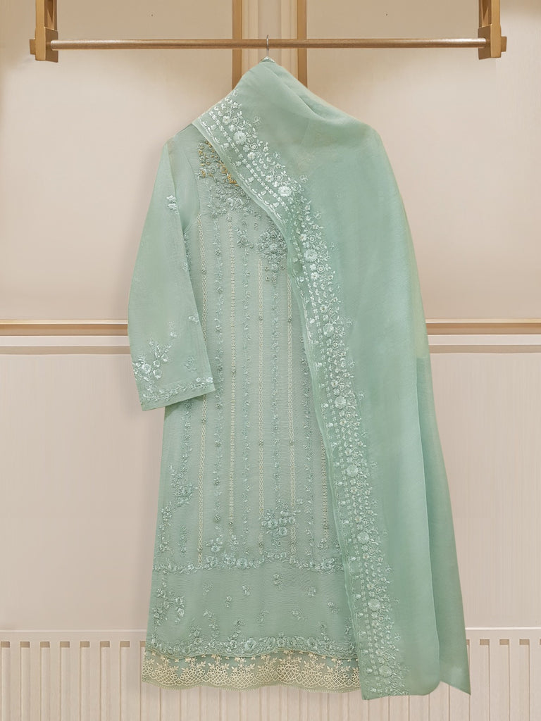 TWO PIECE PURE COTTON NET SHIRT WITH DUPATTA S107770