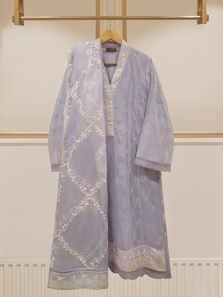 TWO PIECE PURE COTTON NET SHIRT WITH DUPATTA S107798