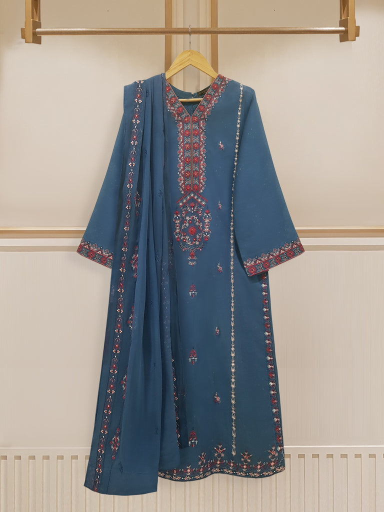 2 Piece - Embroidered Jacquard Suit S108011