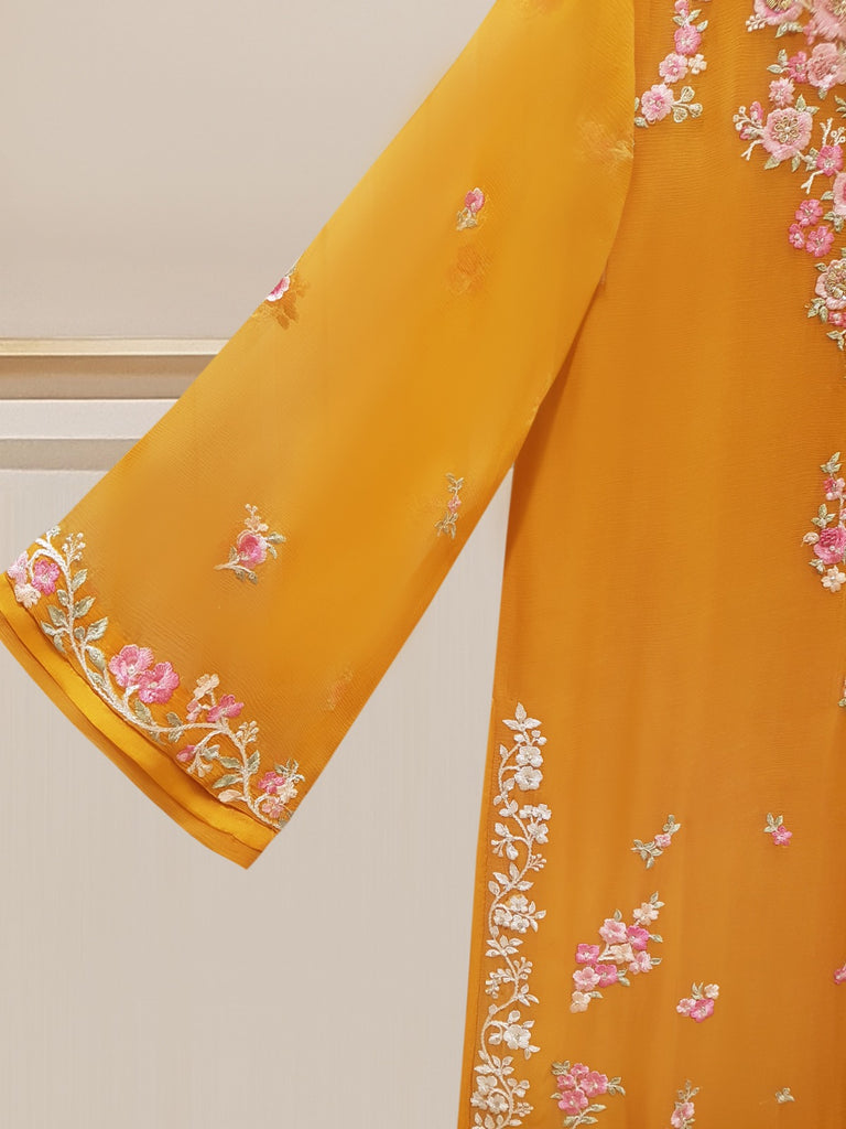 2 Piece - Embroidered Chiffon Suit S108091