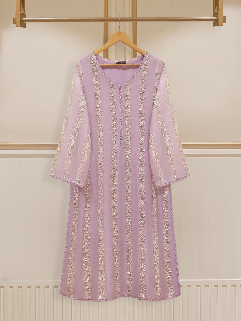 2 Piece - Pure Cotton Net Embroidered Suit S108163