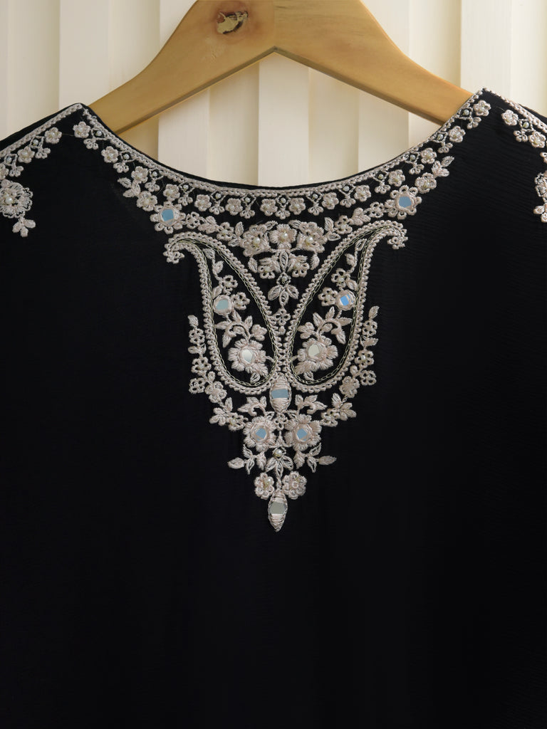 TWO PIECE 100% PURE CHIFFON HEAVILY EMBROIDERED S105505