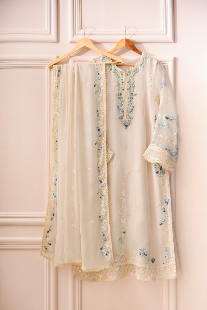 TWO PIECE 100% PURE CHIFFON HEAVILY EMBROIDERED S104889 (UNSTITCHED)