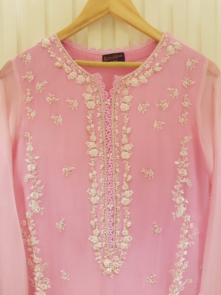 TWO PIECE 100% PURE CHIFFON HEAVILY EMBROIDERED S105156