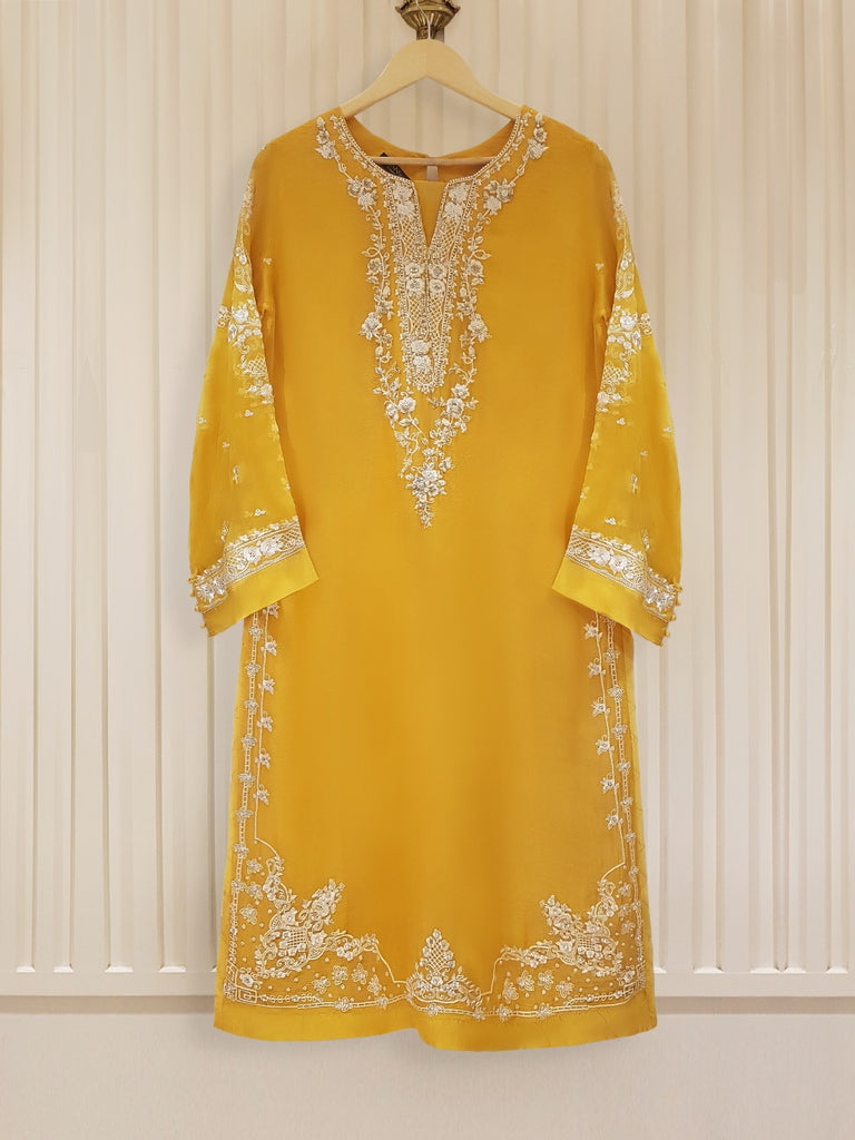 TWO PIECE 100% PURE CHIFFON HEAVILY EMBROIDERED S105291