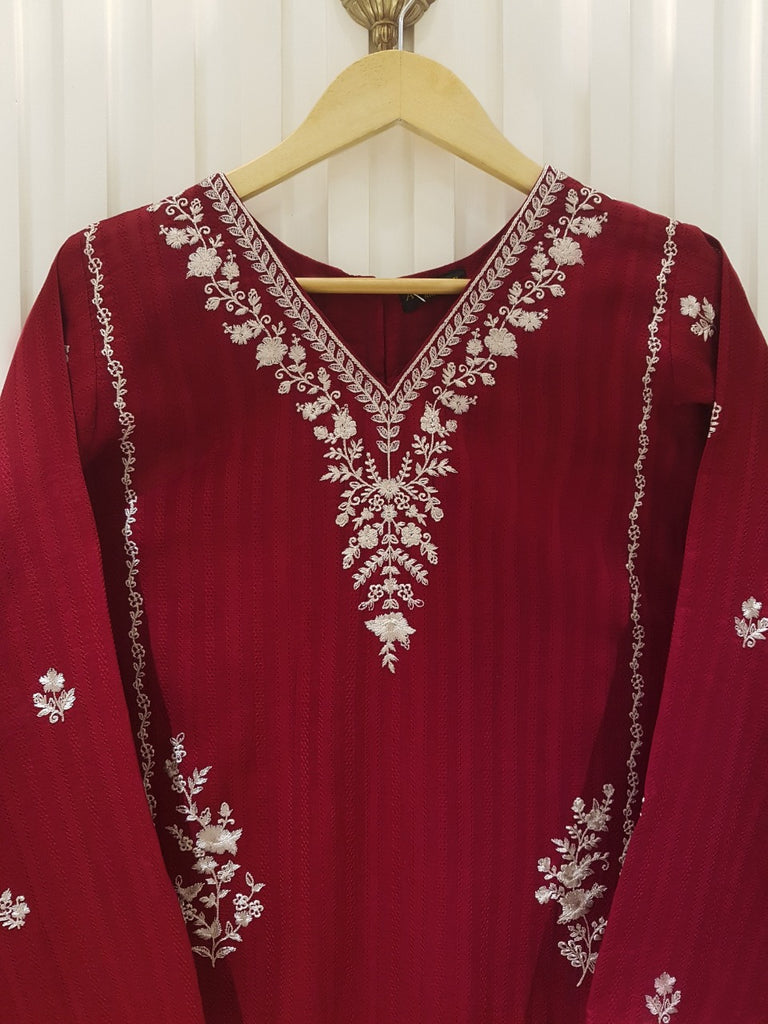 PURE JACQUARD LAWN EMBROIDERED SHIRT S105525