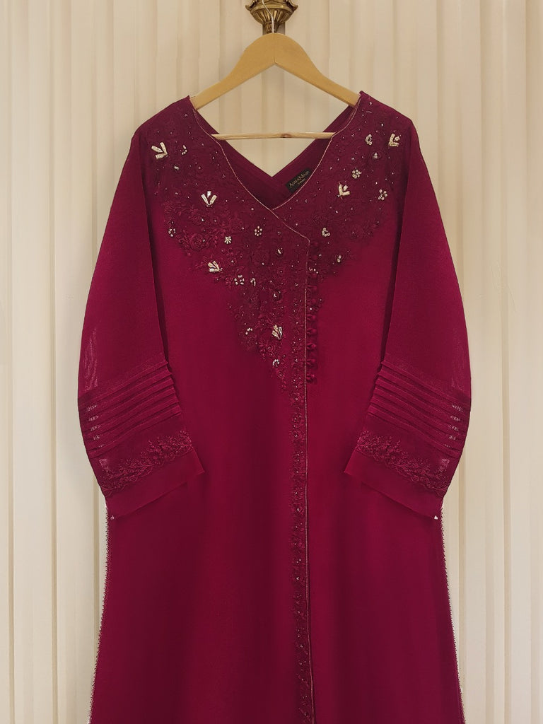 PURE COTTON NET EMBROIDERED SHIRT AND PANTS S105998
