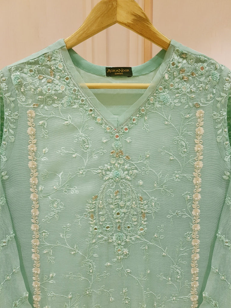 PURE COTTON NET BEAUTIFUL EMBROIDERED SHIRT AND PANTS S106631