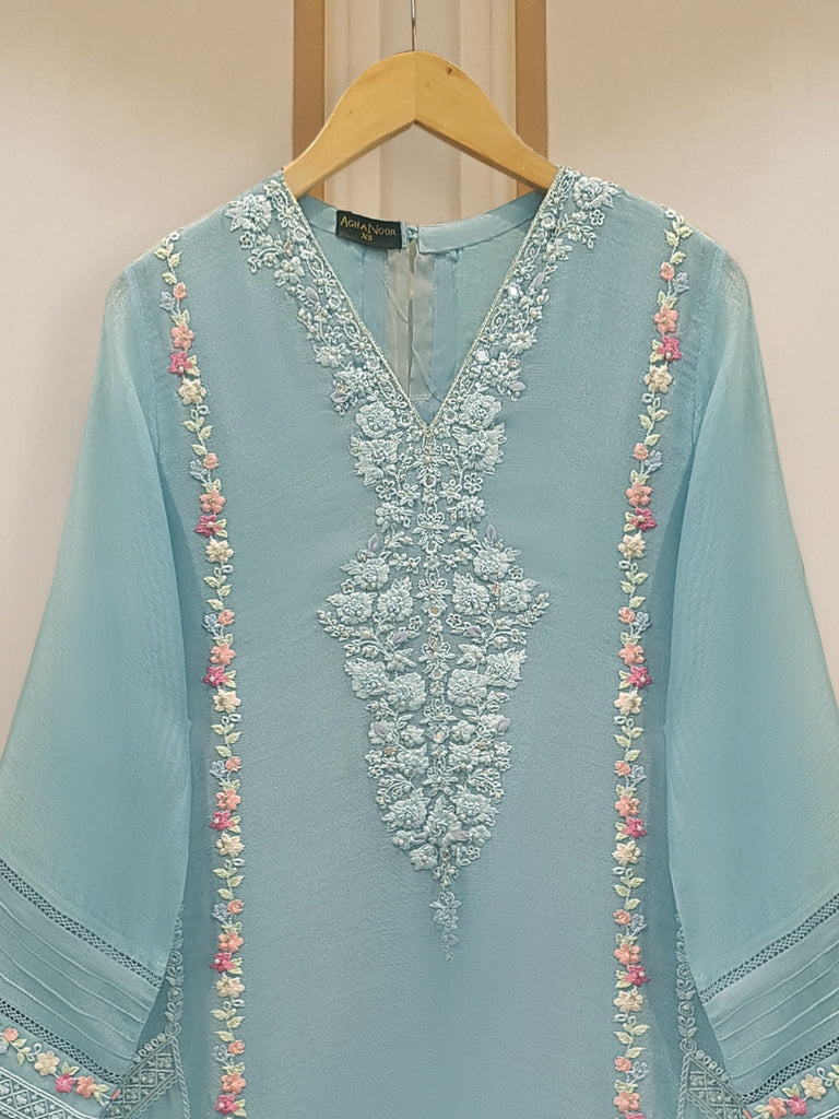 PURE COTTON NET BEAUTIFUL EMBROIDERED SHIRT AND PANTS S106714