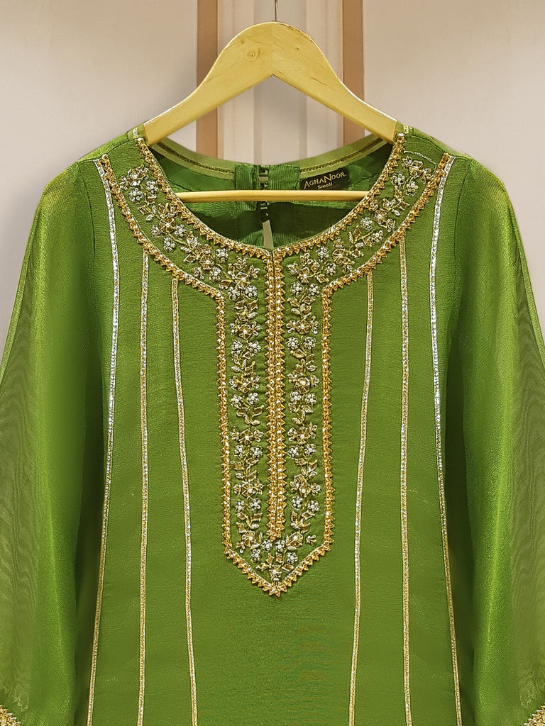 PURE COTTON NET HAND EMBROIDERED SHIRT AND PANTS S106773
