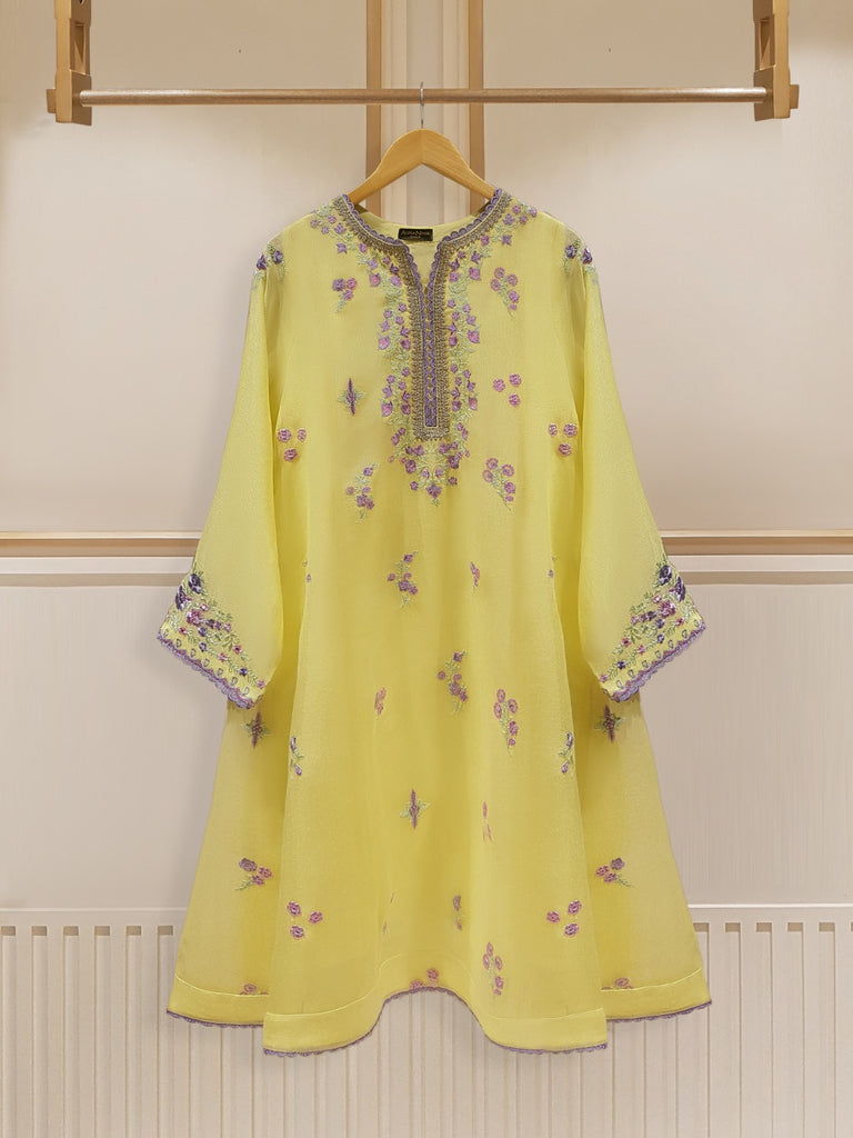 PURE COTTON NET EMBROIDERED SHIRT S106787